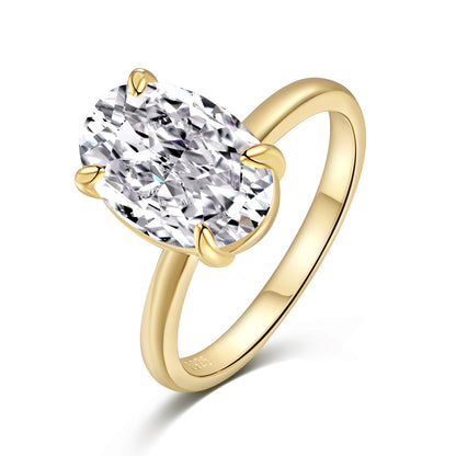 GOLD OVAL SOLITAIRE RING